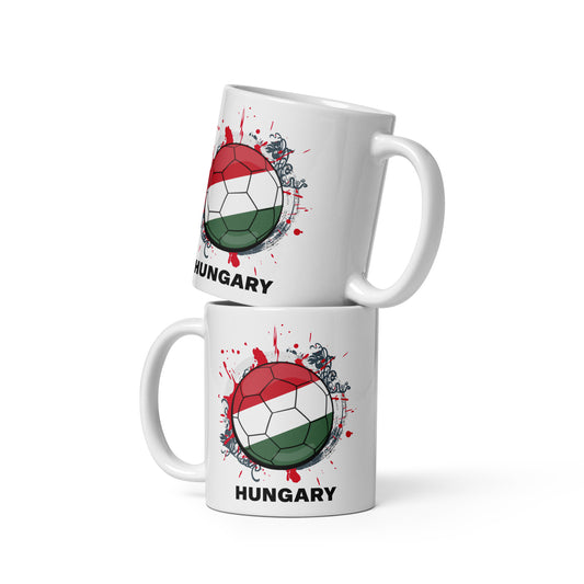 Hungary Soccer - White glossy mug