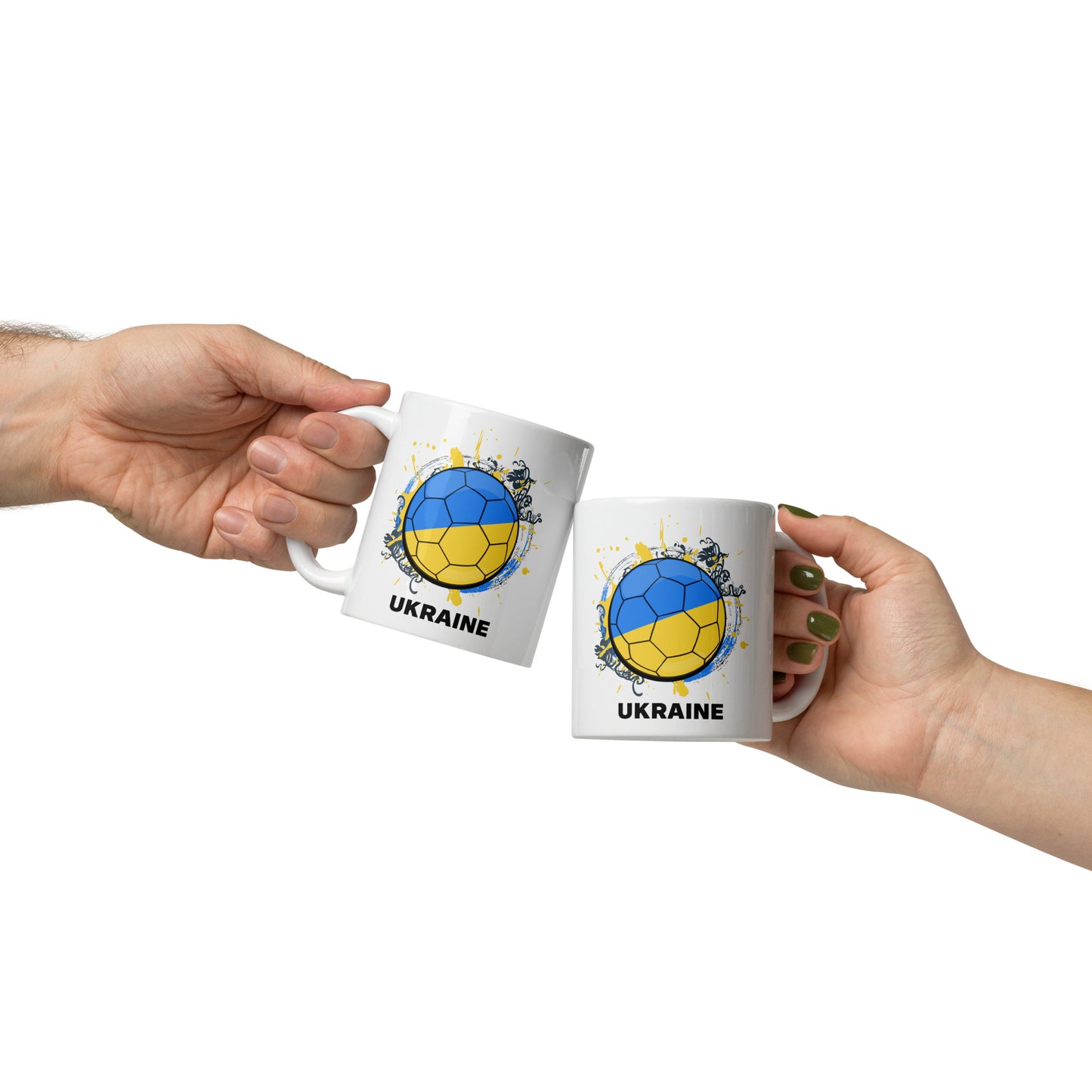 Ukraine Soccer - White glossy mug