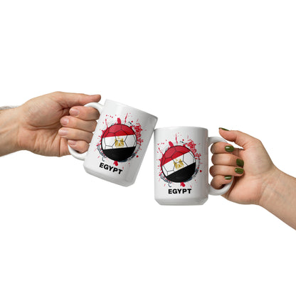 Egypt Soccer - White glossy mug