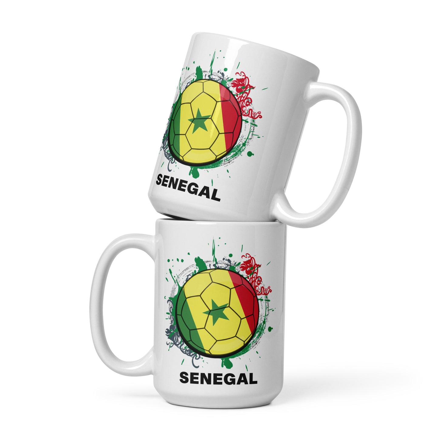 Senegal Soccer - White glossy mug