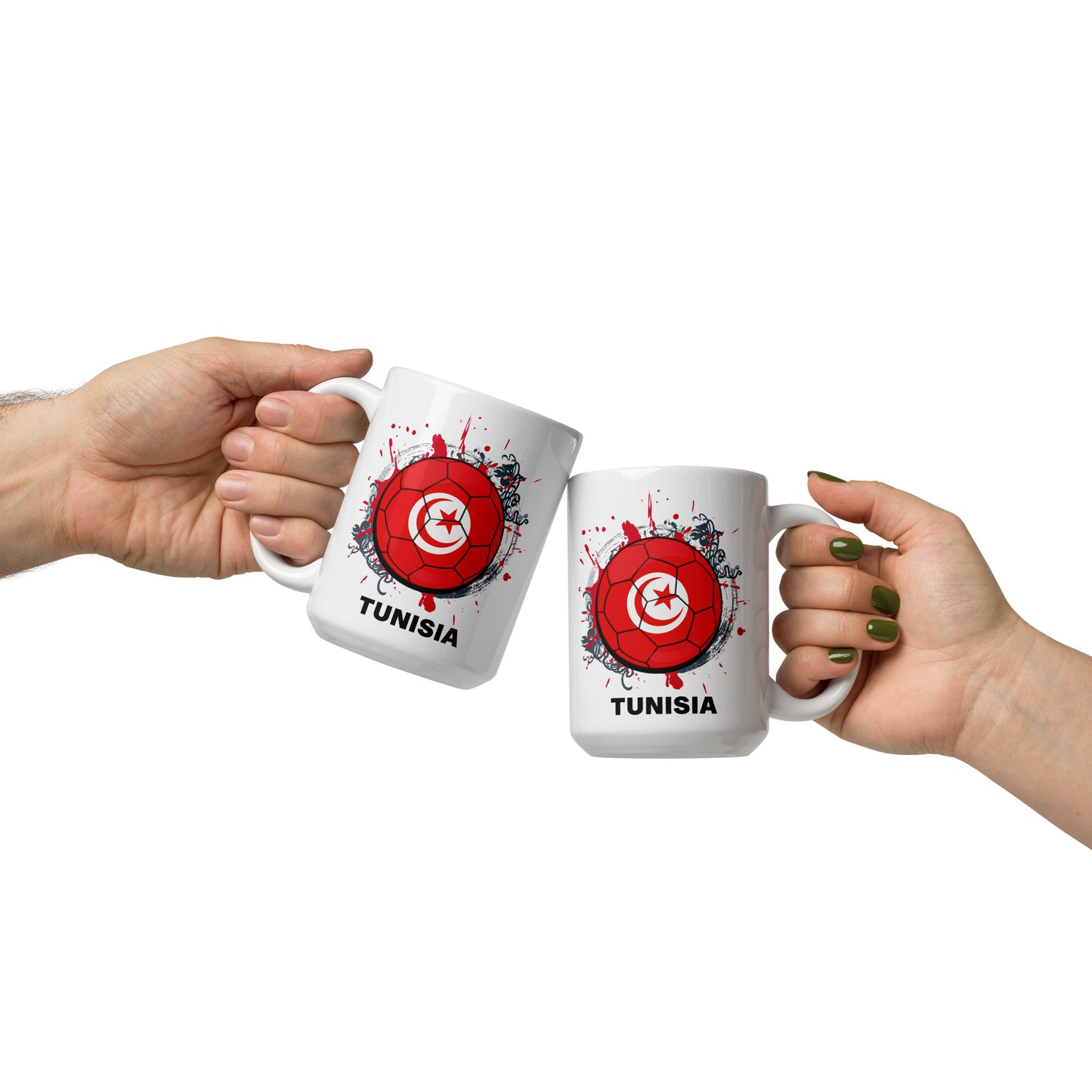 Tunisia Soccer - White glossy mug