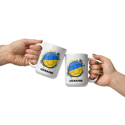 Ukraine Soccer - White glossy mug