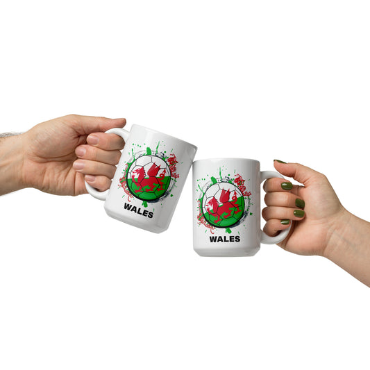 Wales Soccer - White glossy mug