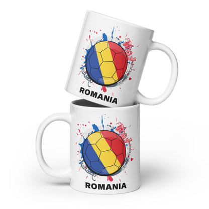 Romania Soccer - White glossy mug