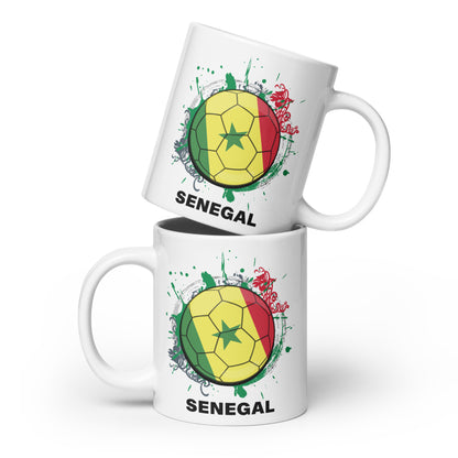 Senegal Soccer - White glossy mug