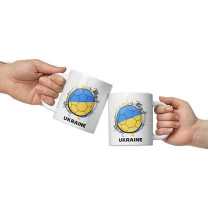 Ukraine Soccer - White glossy mug