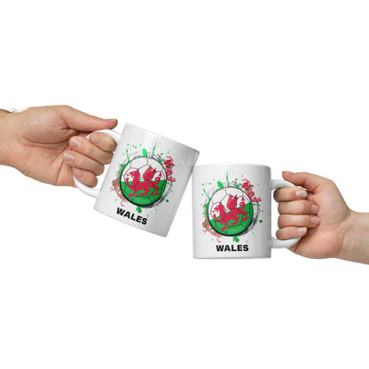 Wales Soccer - White glossy mug