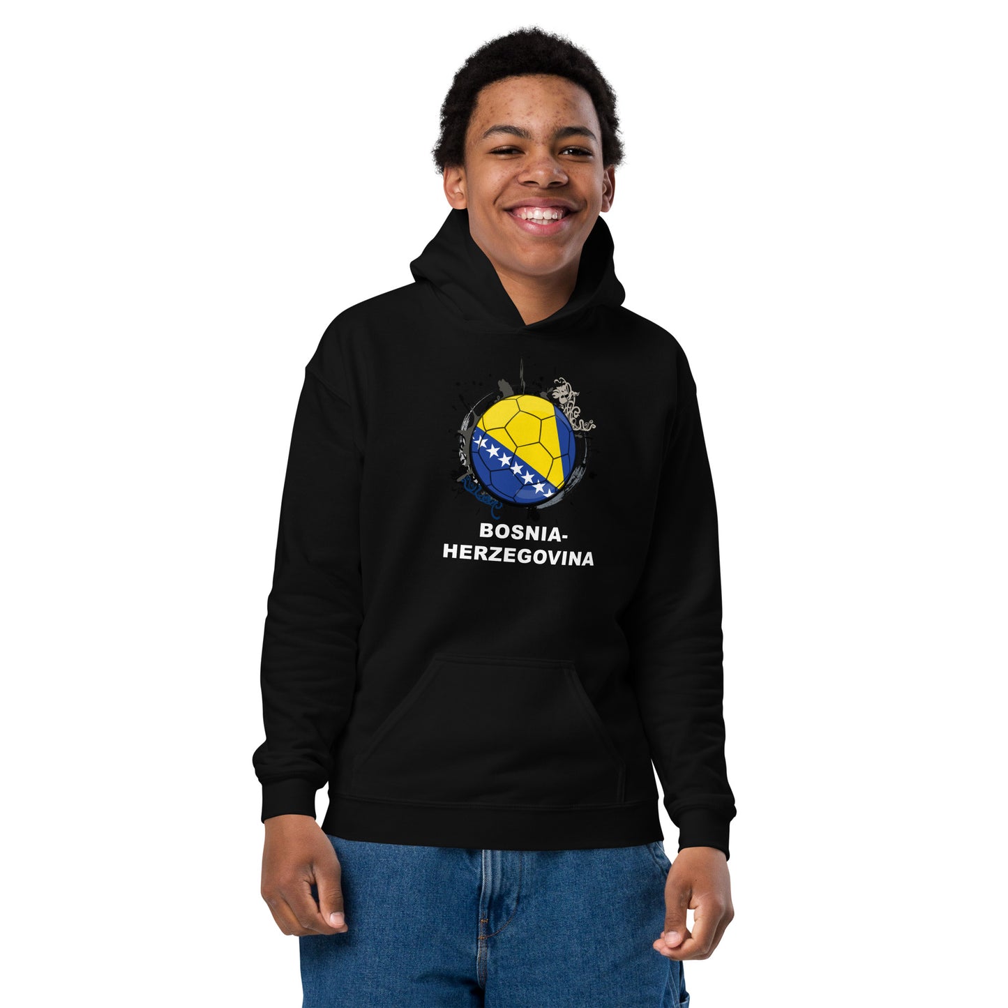 Bosnia Herzegovina Soccer - Youth heavy blend hoodie - Darks