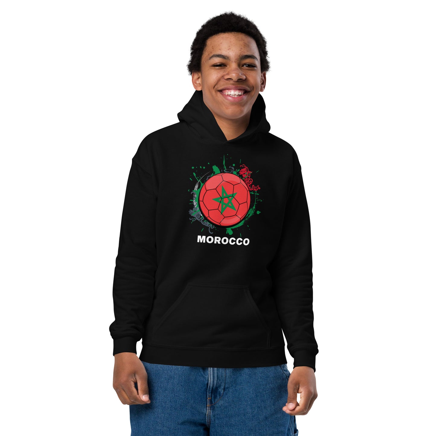 Morocco Soccer - Youth heavy blend hoodie - Darks