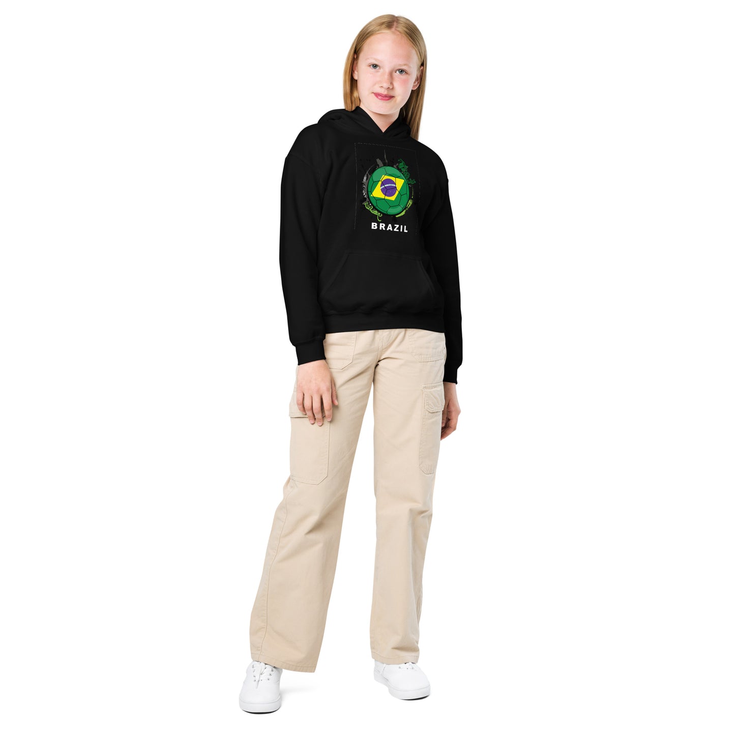 Brazil Soccer - Youth heavy blend hoodie - Darks