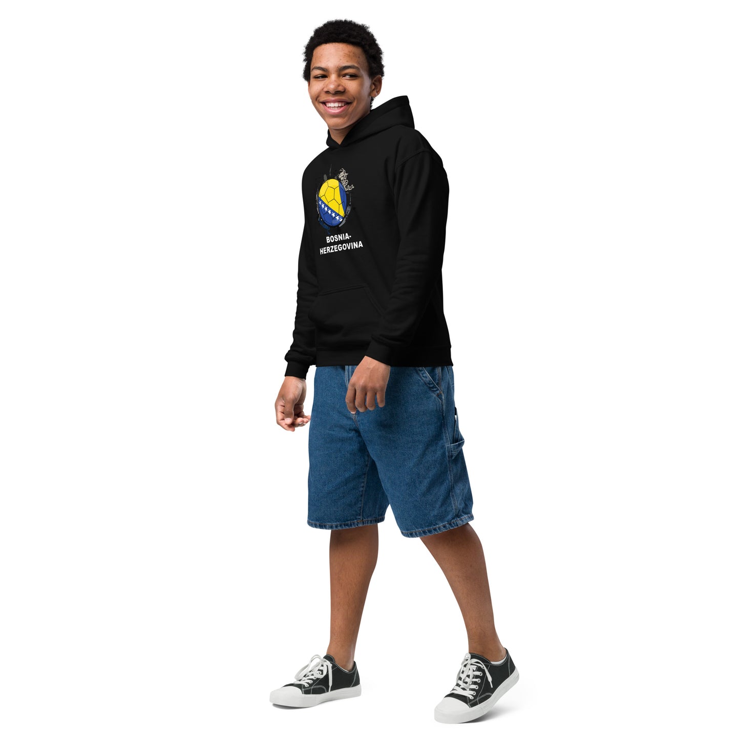Bosnia Herzegovina Soccer - Youth heavy blend hoodie - Darks