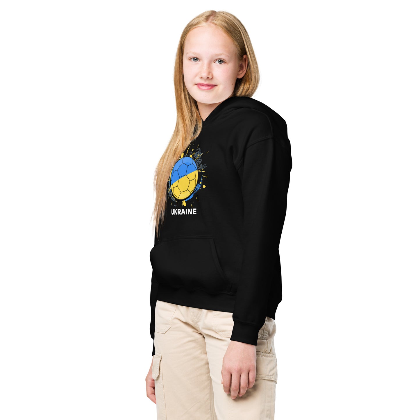 Ukraine Soccer - Youth heavy blend hoodie - Darks