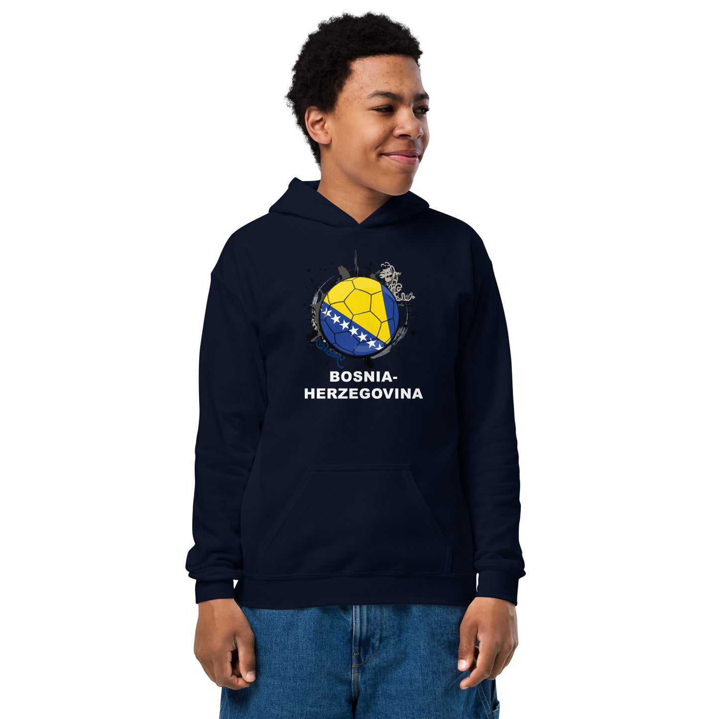 Bosnia Herzegovina Soccer - Youth heavy blend hoodie - Darks