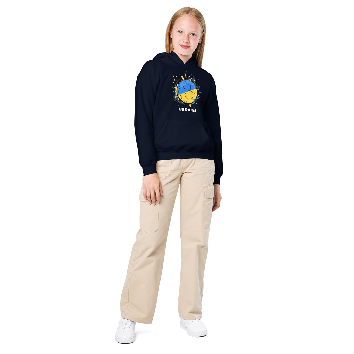 Ukraine Soccer - Youth heavy blend hoodie - Darks