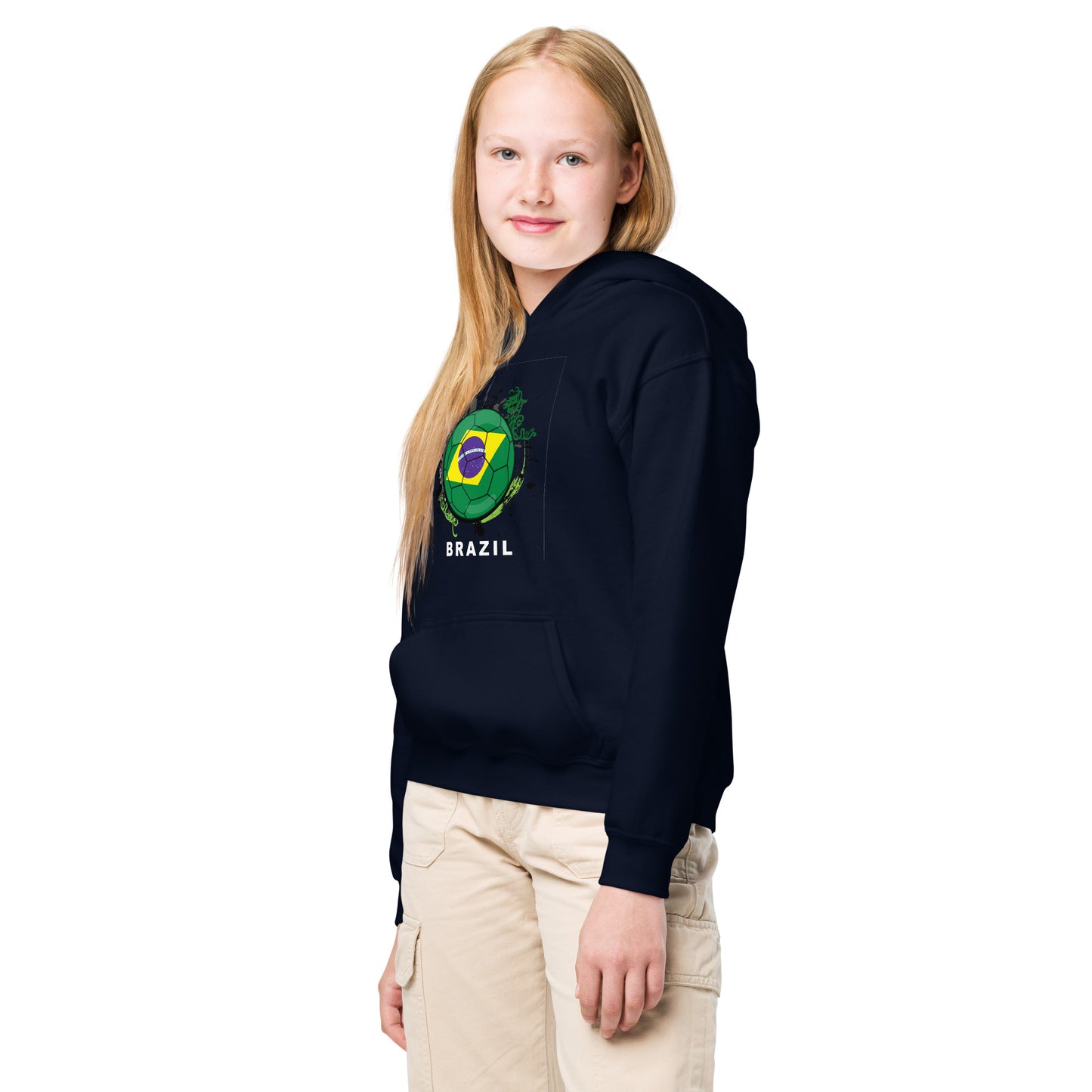 Brazil Soccer - Youth heavy blend hoodie - Darks