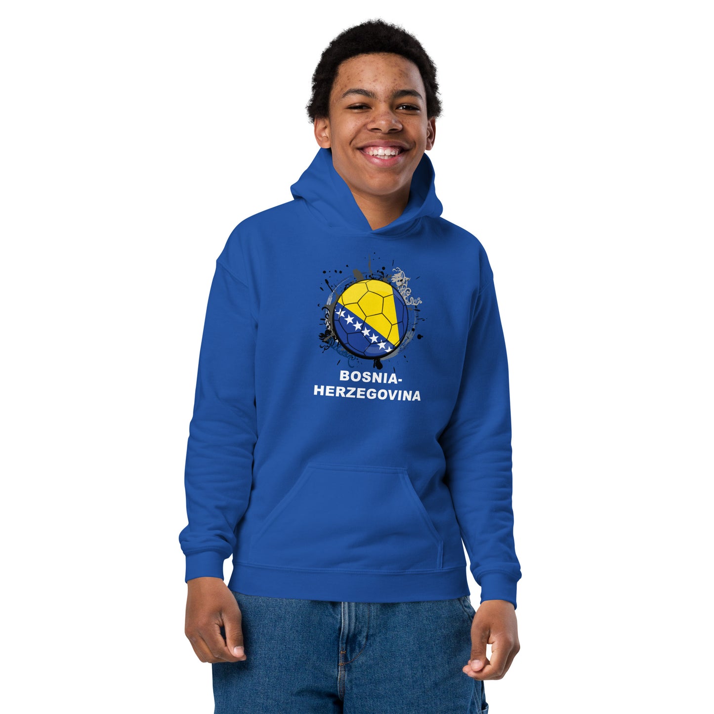 Bosnia Herzegovina Soccer - Youth heavy blend hoodie - Darks