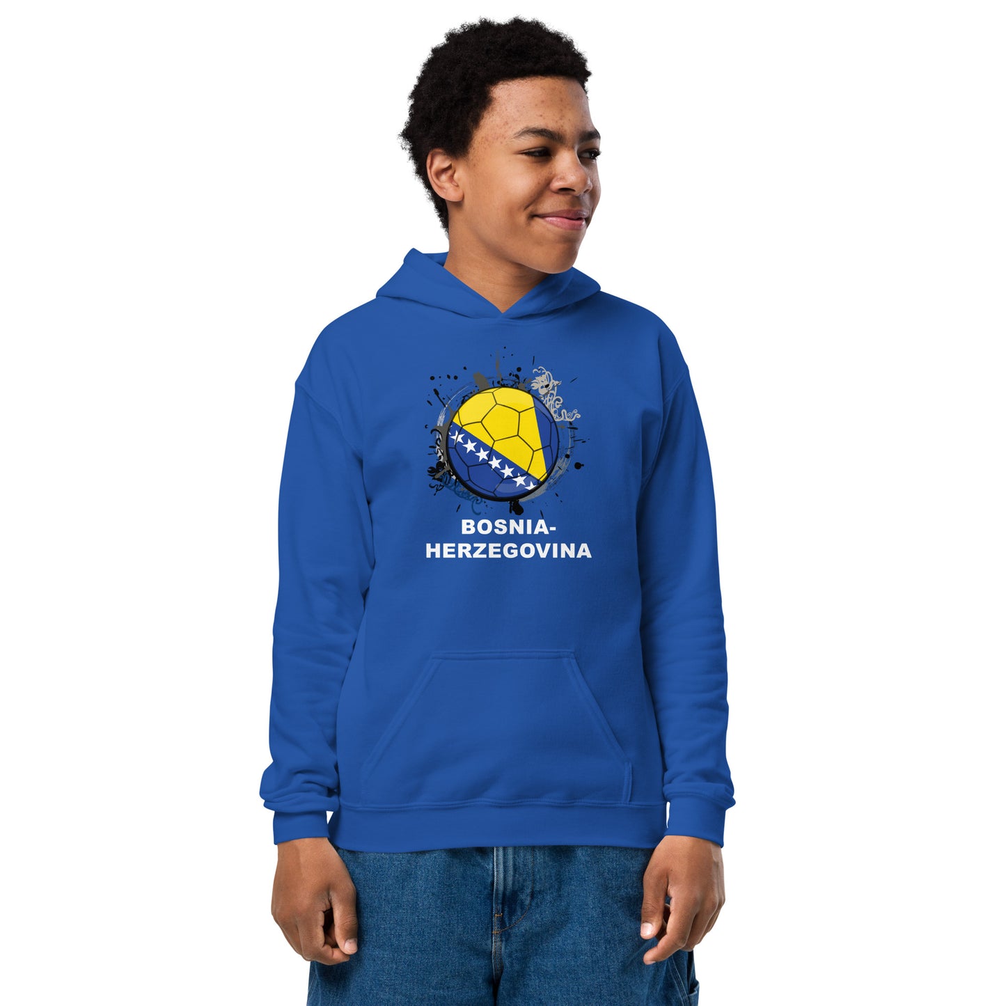 Bosnia Herzegovina Soccer - Youth heavy blend hoodie - Darks
