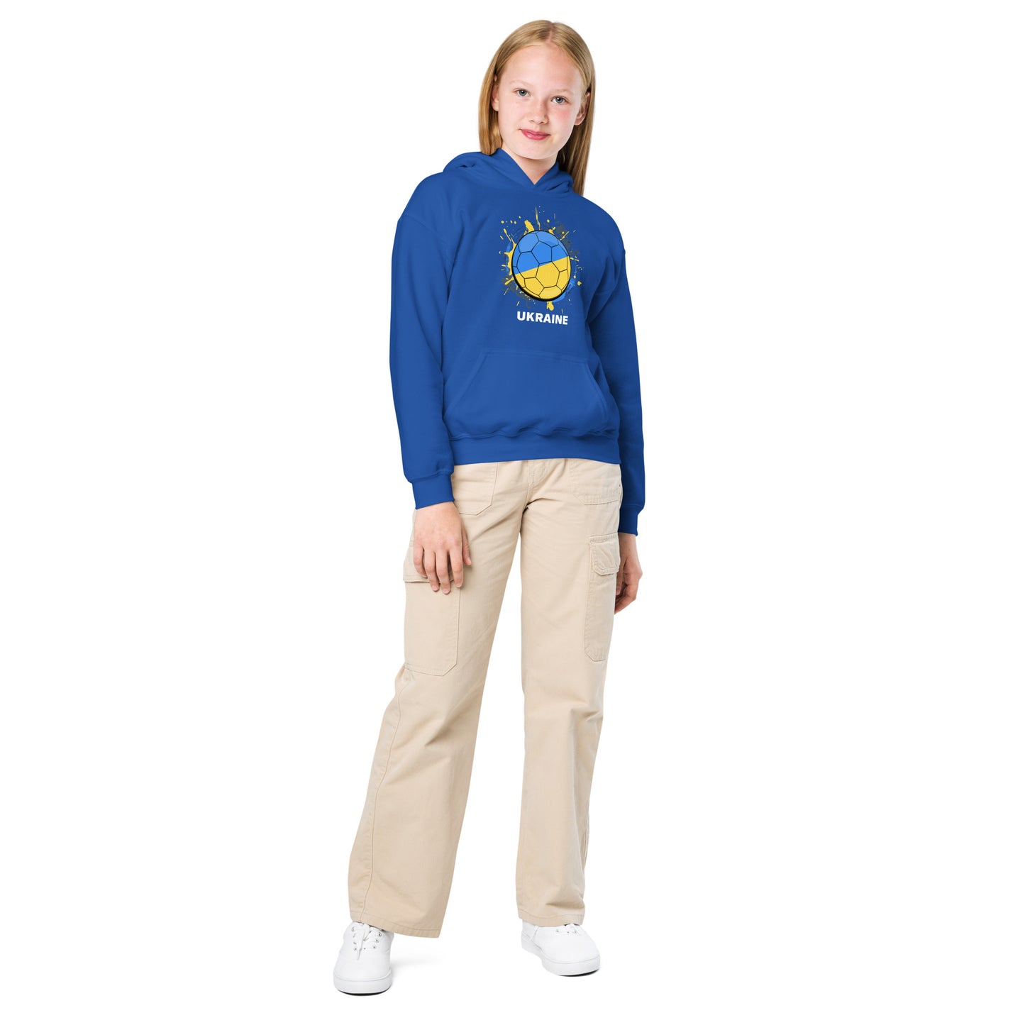 Ukraine Soccer - Youth heavy blend hoodie - Darks