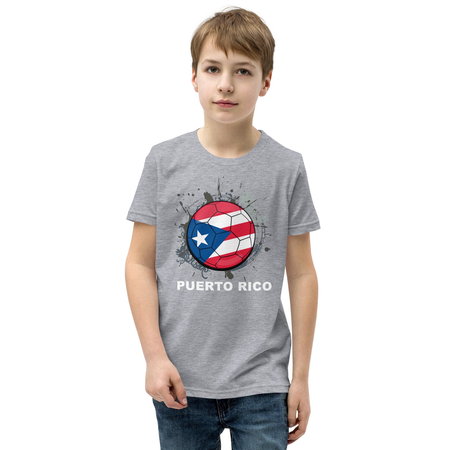 Puerto Rico Soccer Youth Short Sleeve T-Shirt - darks