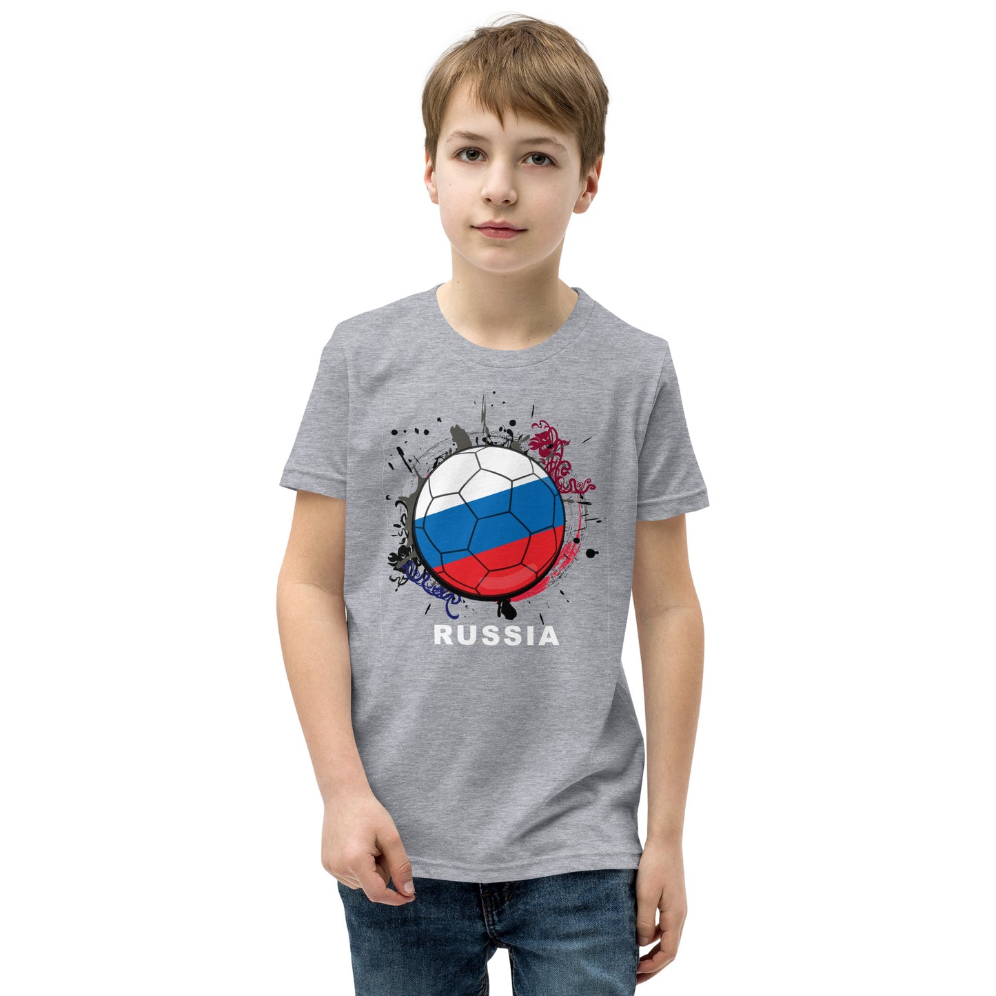 Russia Soccer Youth Short Sleeve T-Shirt - darks