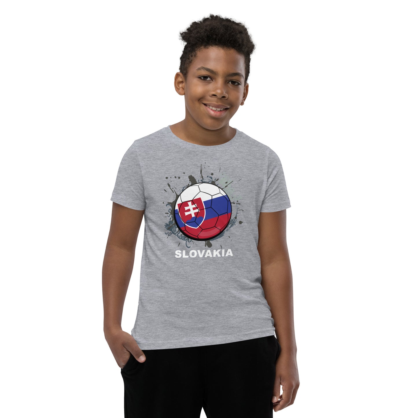 Slovakia Soccer Youth Short Sleeve T-Shirt - darks