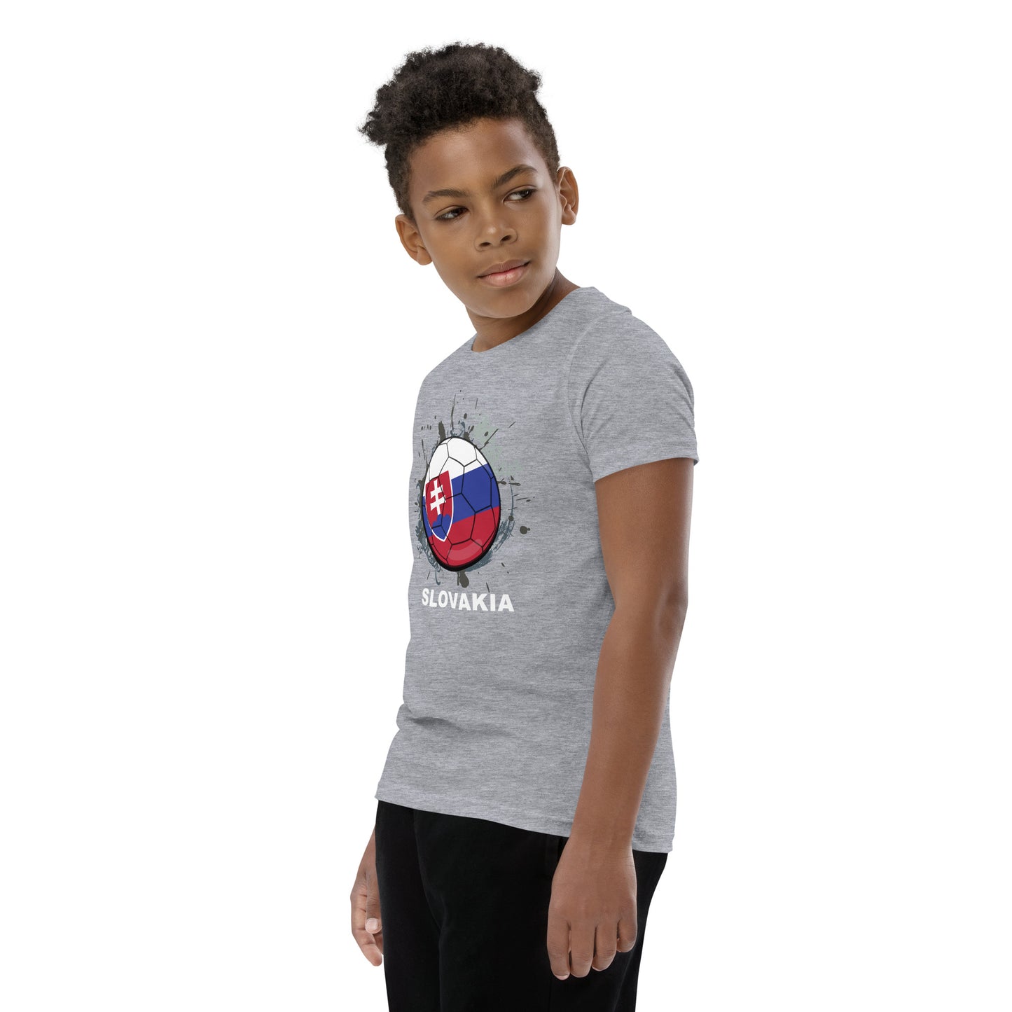 Slovakia Soccer Youth Short Sleeve T-Shirt - darks