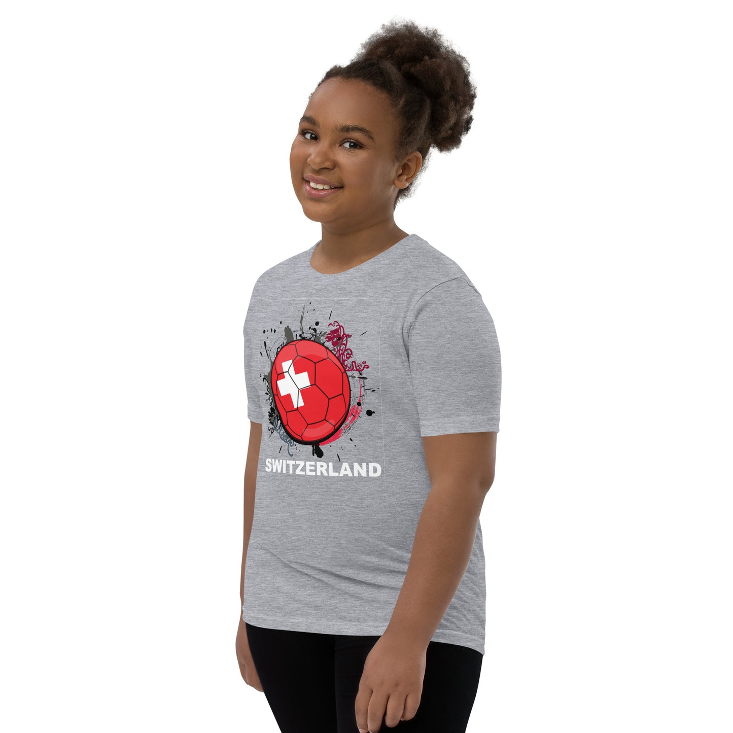 Switzerland Soccer Youth Short Sleeve T-Shirt - darks