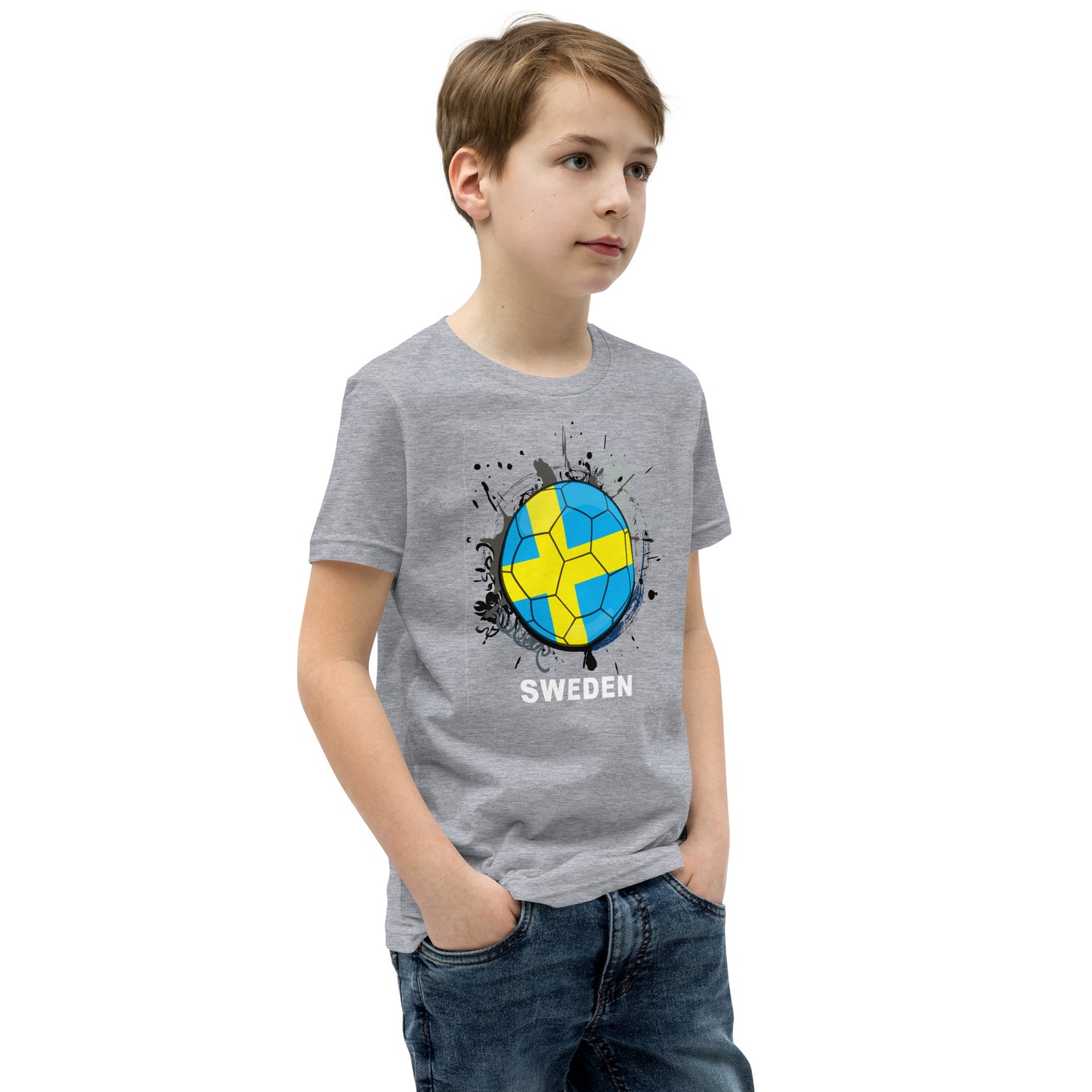 Sweden Soccer Youth Short Sleeve T-Shirt - darks