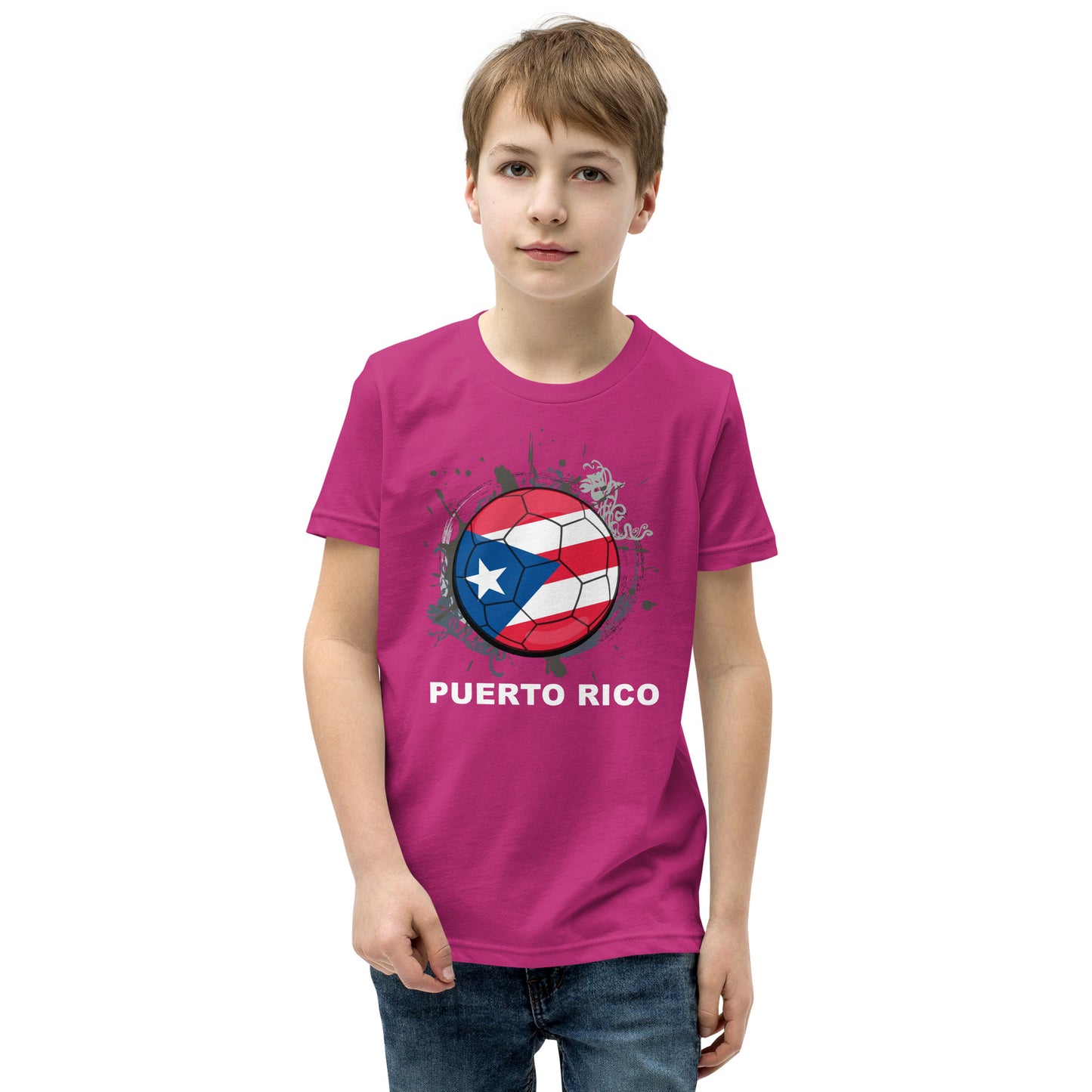 Puerto Rico Soccer Youth Short Sleeve T-Shirt - darks