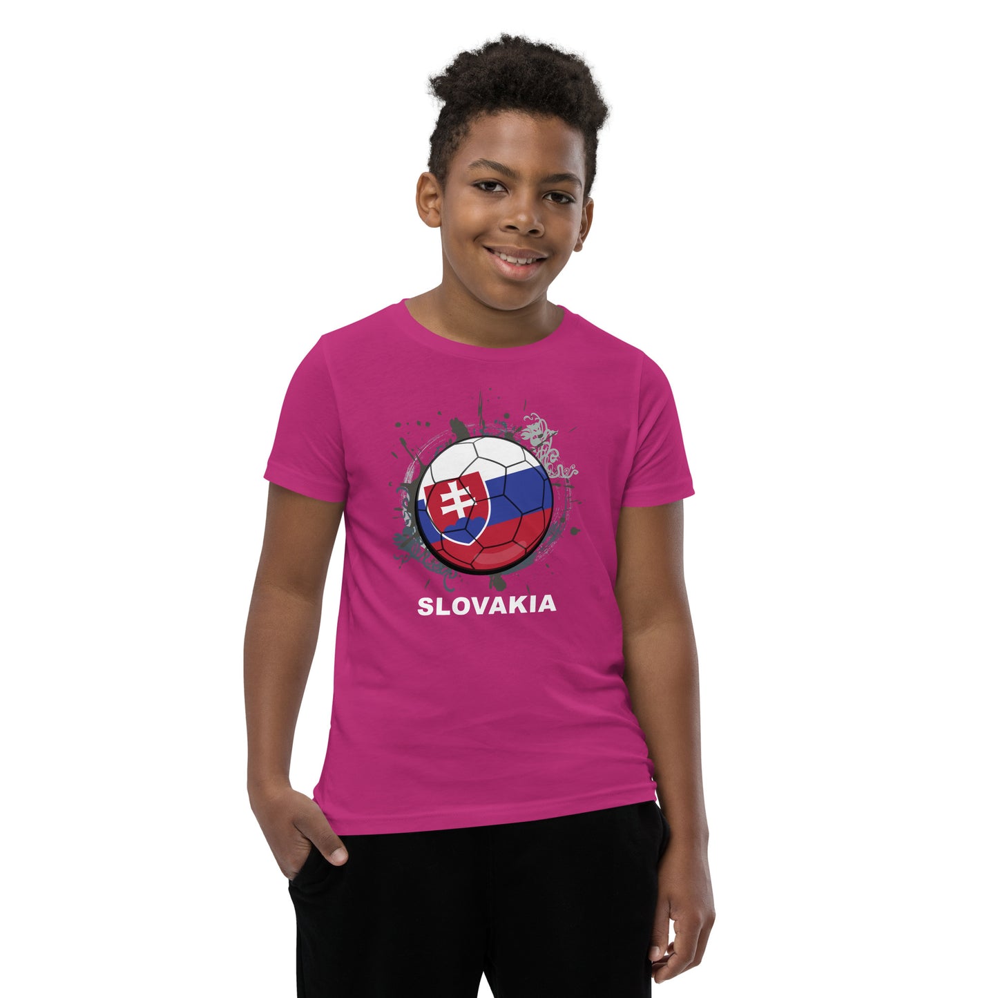 Slovakia Soccer Youth Short Sleeve T-Shirt - darks