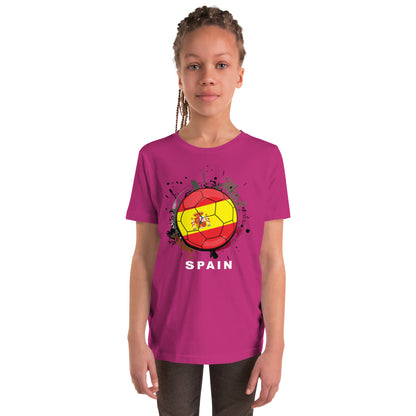 Spain Soccer Youth Short Sleeve T-Shirt - darks