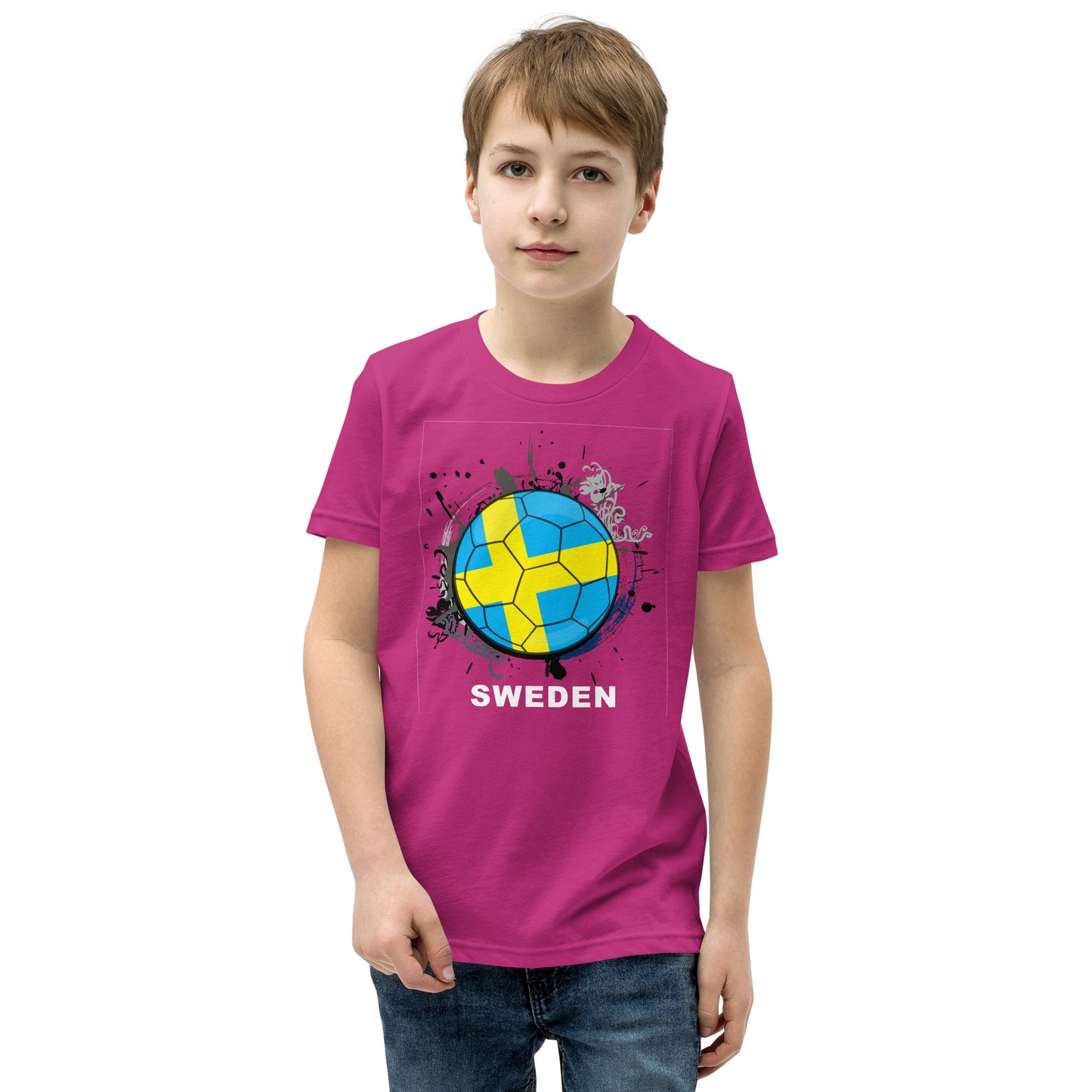 Sweden Soccer Youth Short Sleeve T-Shirt - darks