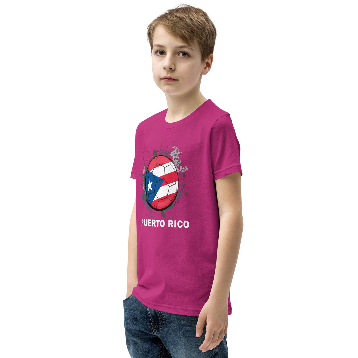 Puerto Rico Soccer Youth Short Sleeve T-Shirt - darks