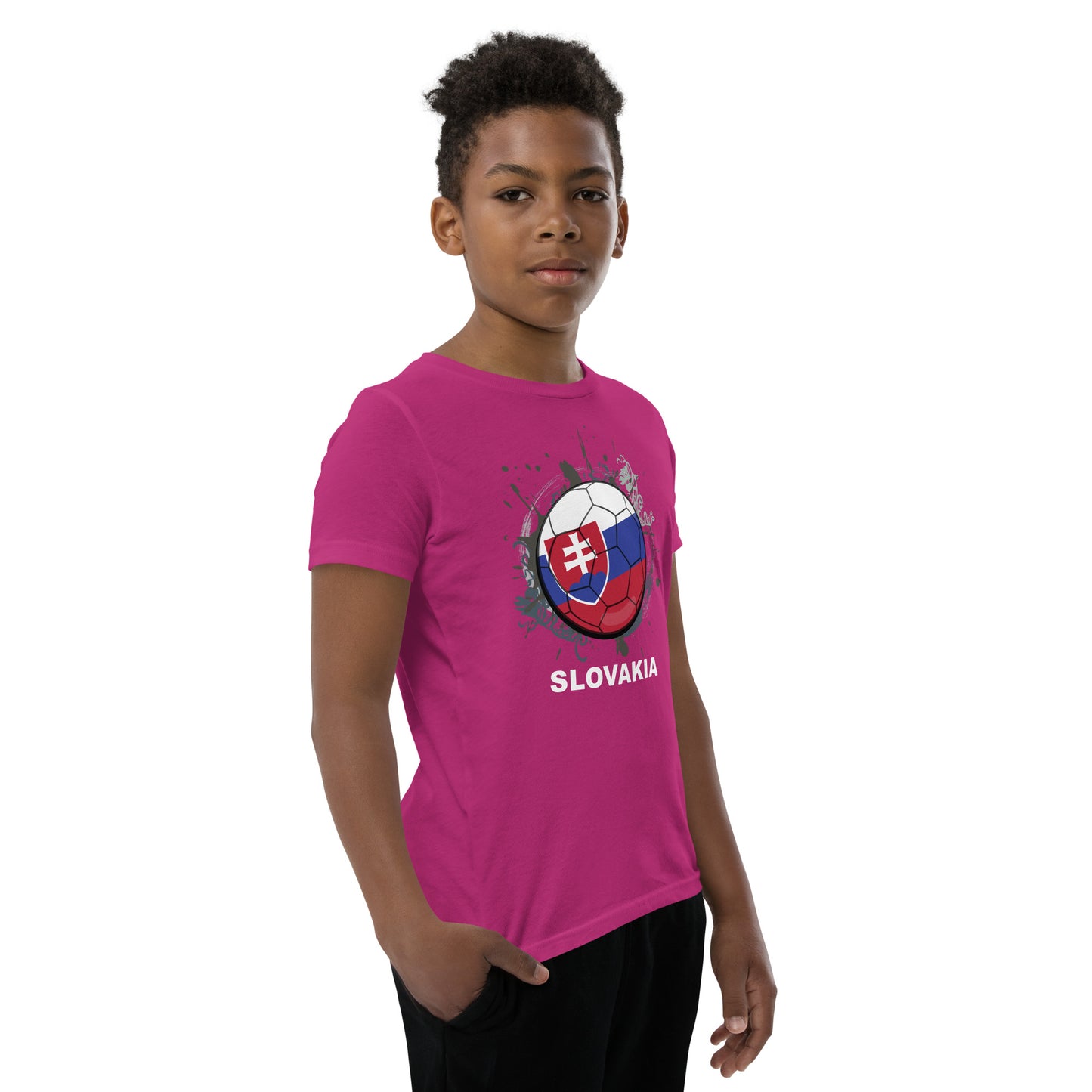 Slovakia Soccer Youth Short Sleeve T-Shirt - darks