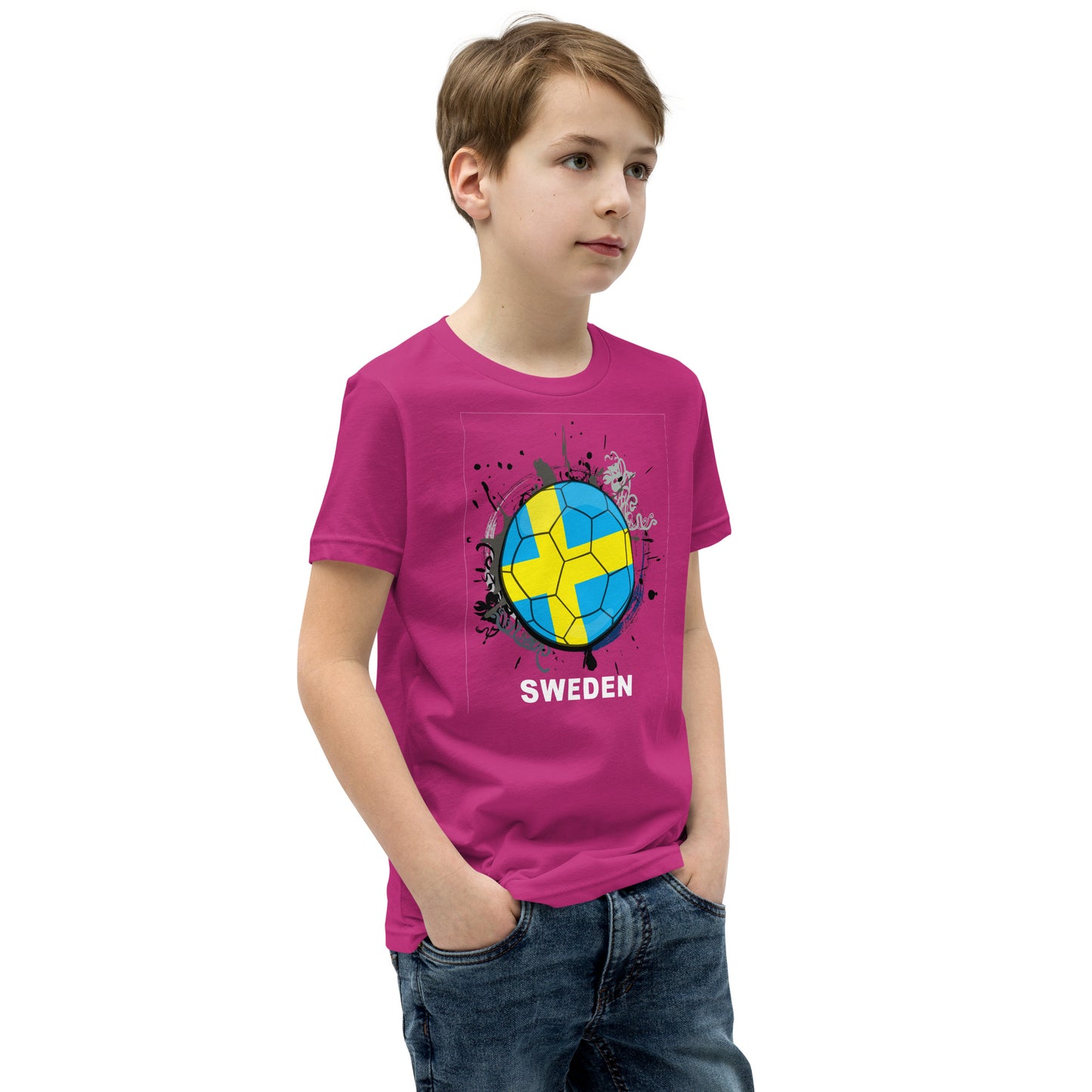 Sweden Soccer Youth Short Sleeve T-Shirt - darks