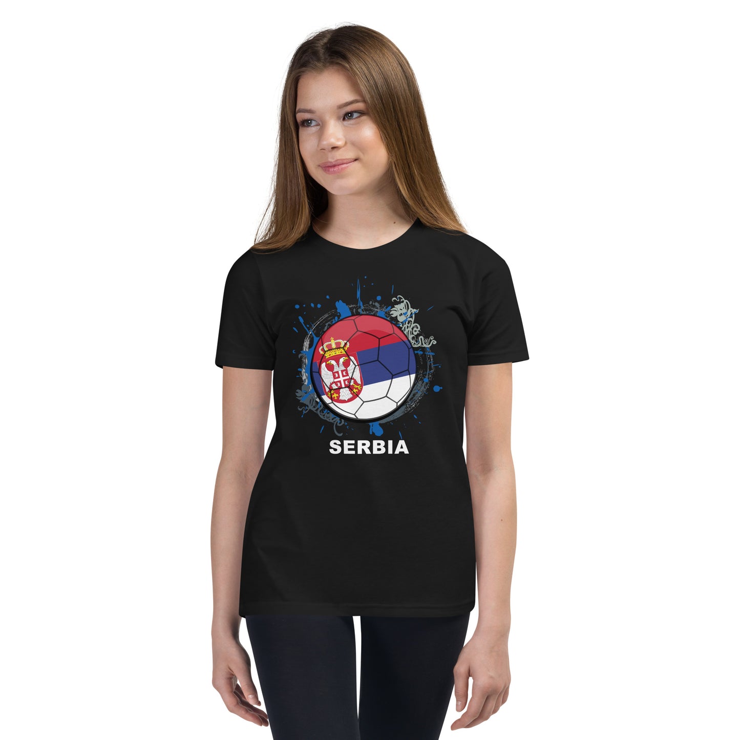 Serbia Soccer Youth Short Sleeve T-Shirt - darks