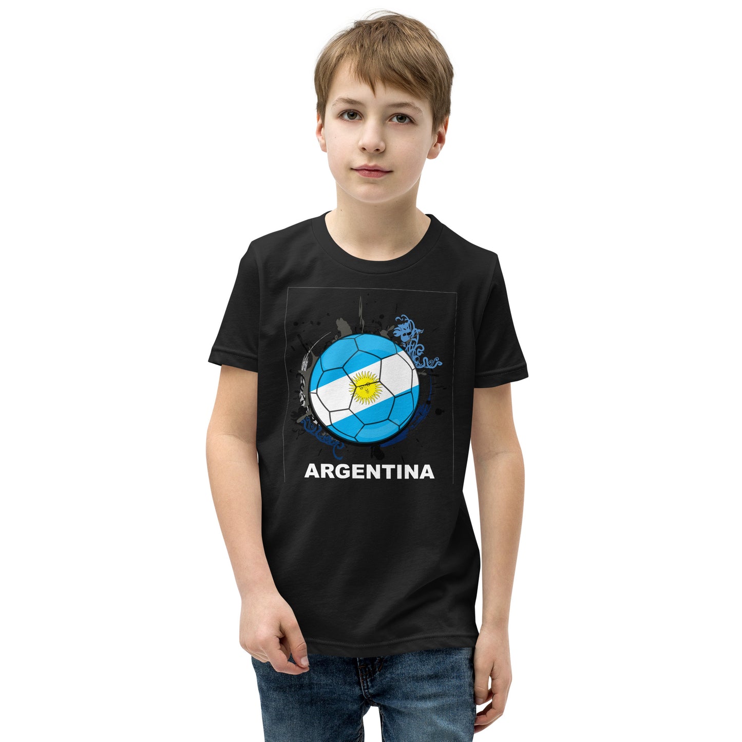 Argentina Soccer Youth Short Sleeve T-Shirt - darks