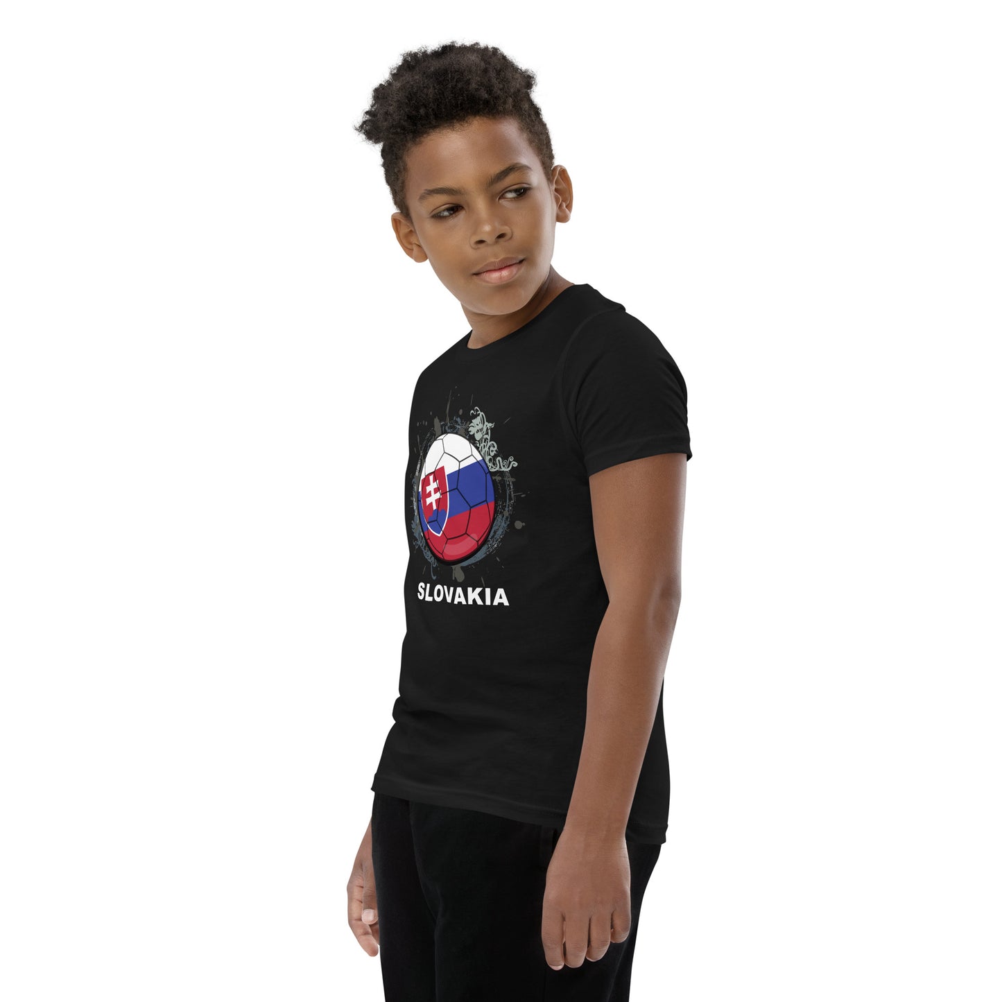 Slovakia Soccer Youth Short Sleeve T-Shirt - darks