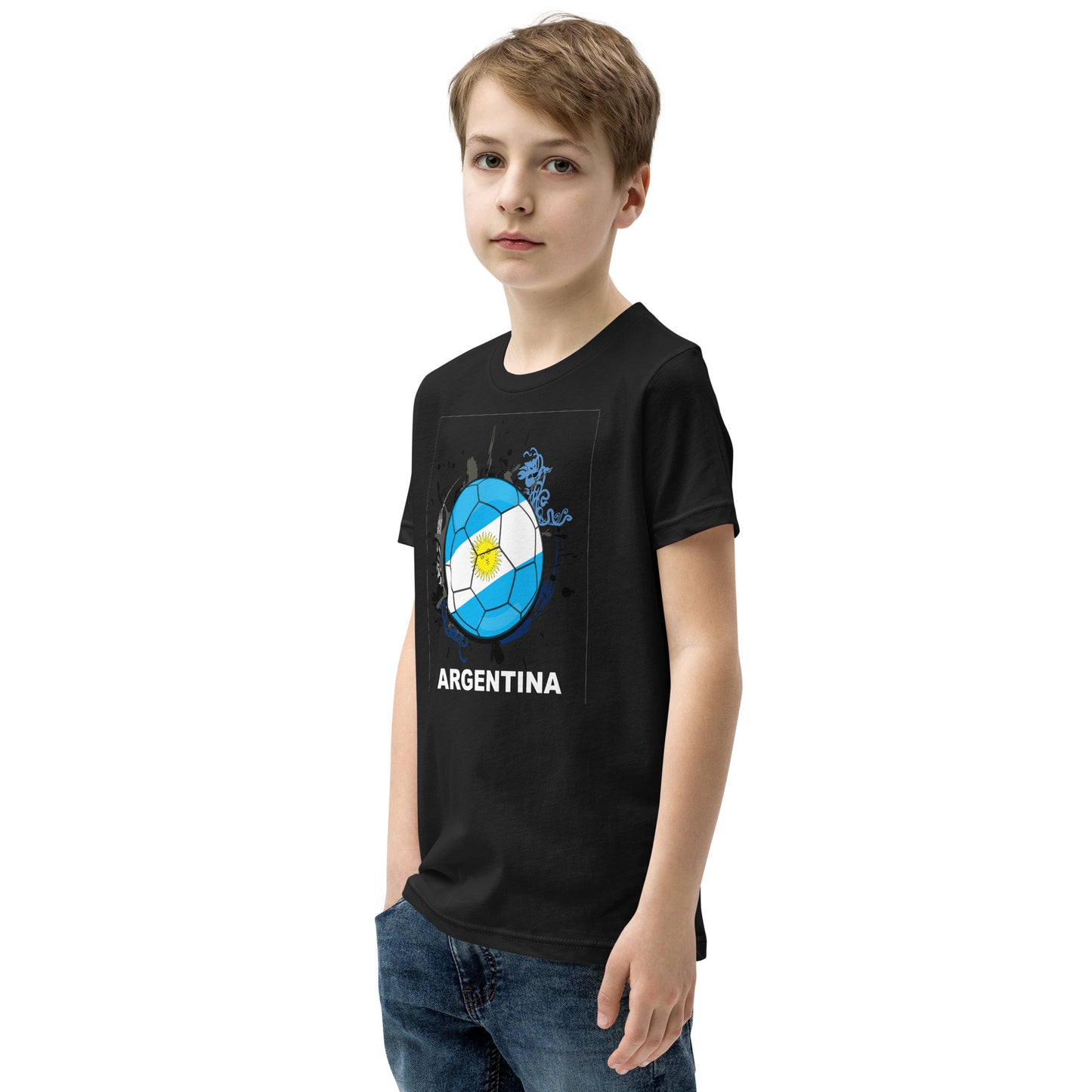 Argentina Soccer Youth Short Sleeve T-Shirt - darks