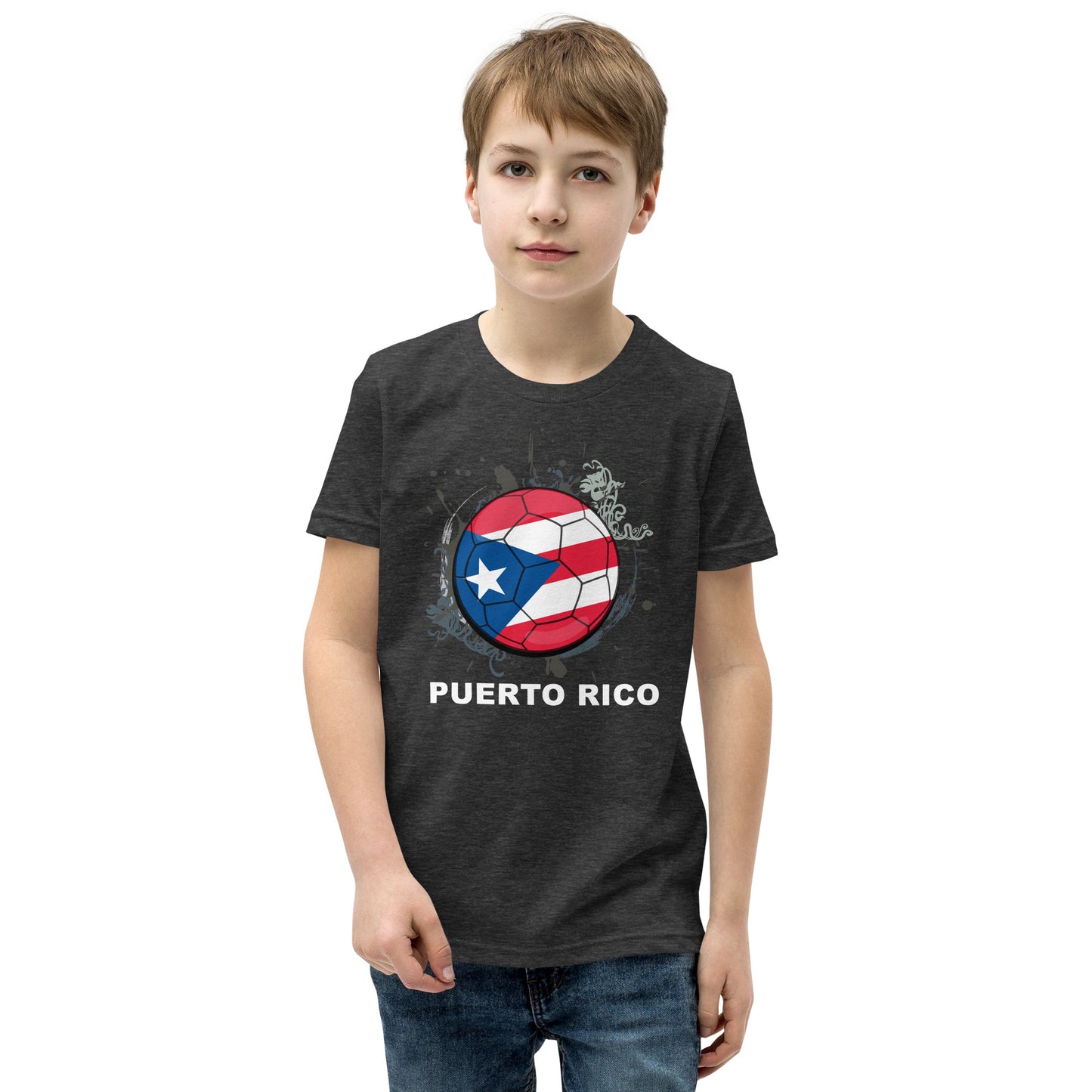 Puerto Rico Soccer Youth Short Sleeve T-Shirt - darks