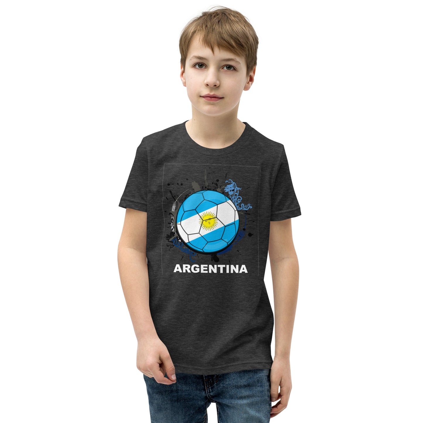 Argentina Soccer Youth Short Sleeve T-Shirt - darks