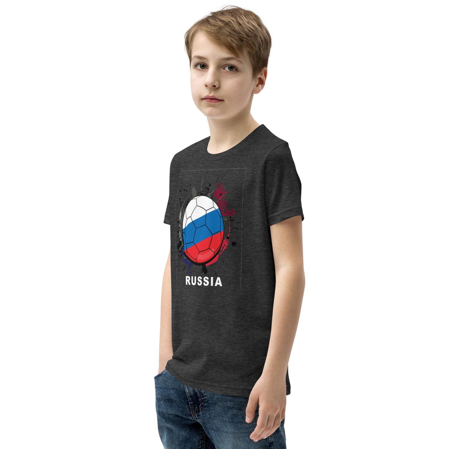 Russia Soccer Youth Short Sleeve T-Shirt - darks