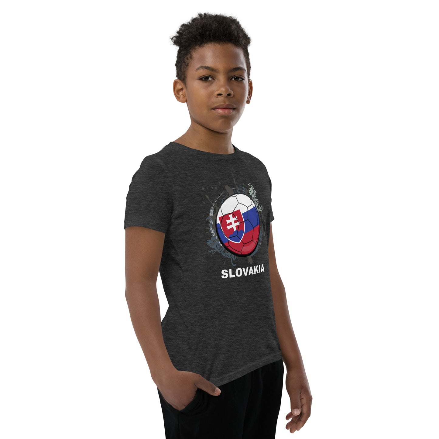 Slovakia Soccer Youth Short Sleeve T-Shirt - darks