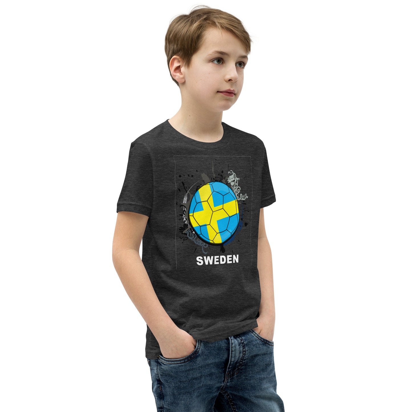 Sweden Soccer Youth Short Sleeve T-Shirt - darks