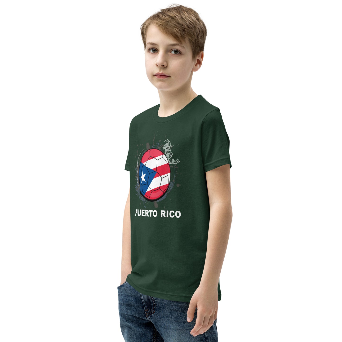 Puerto Rico Soccer Youth Short Sleeve T-Shirt - darks