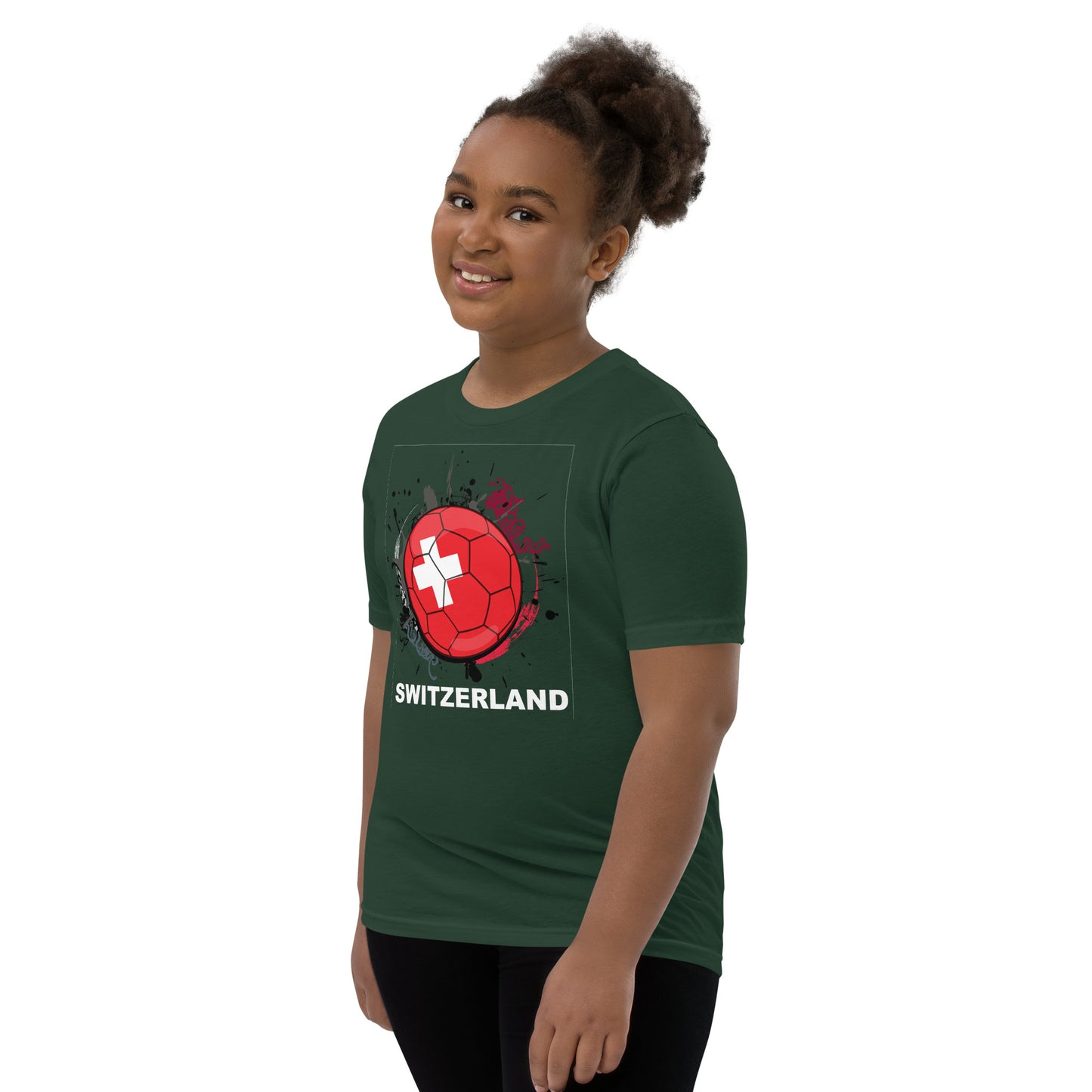 Switzerland Soccer Youth Short Sleeve T-Shirt - darks