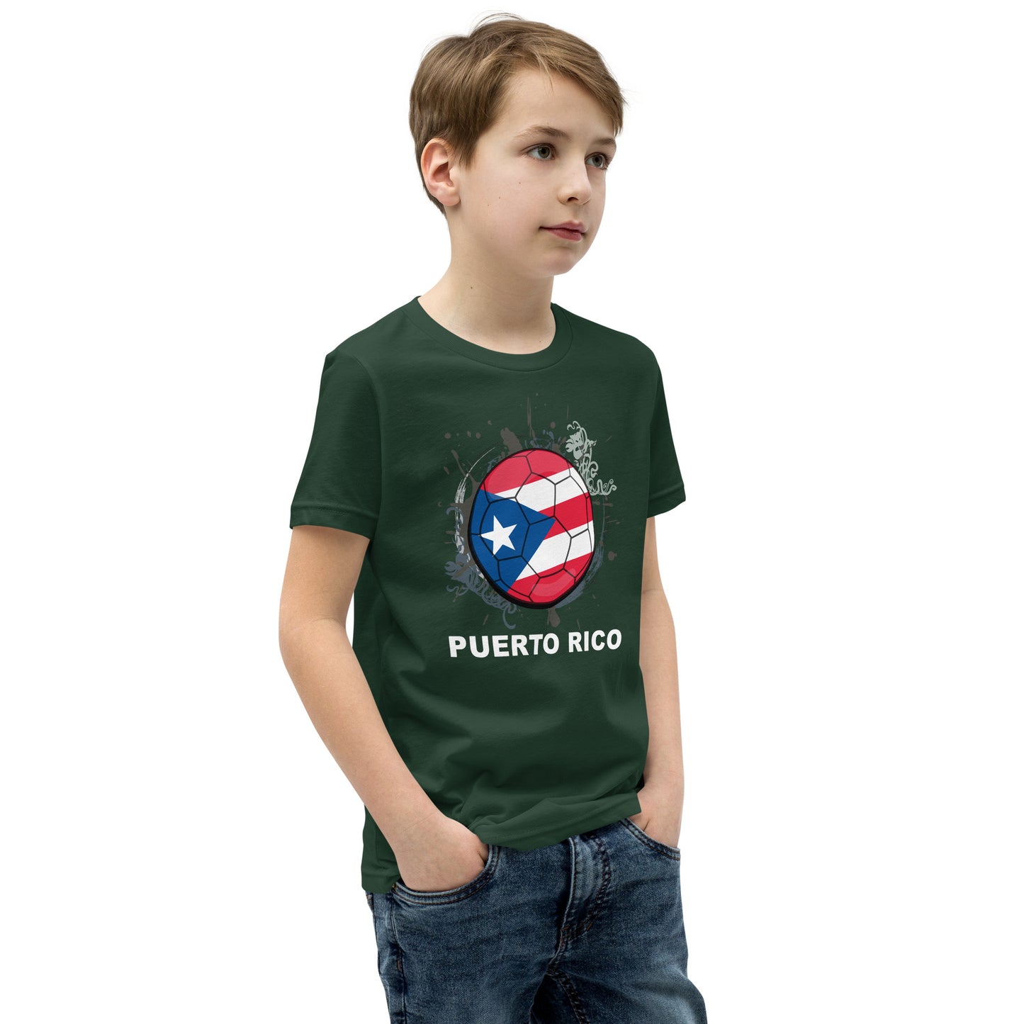 Puerto Rico Soccer Youth Short Sleeve T-Shirt - darks