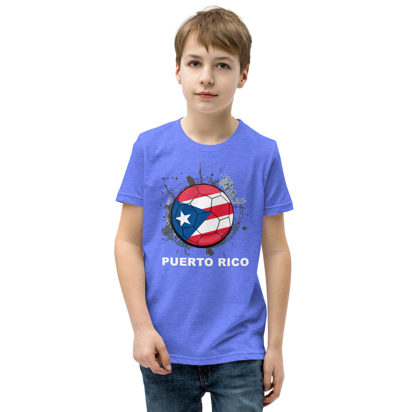 Puerto Rico Soccer Youth Short Sleeve T-Shirt - darks