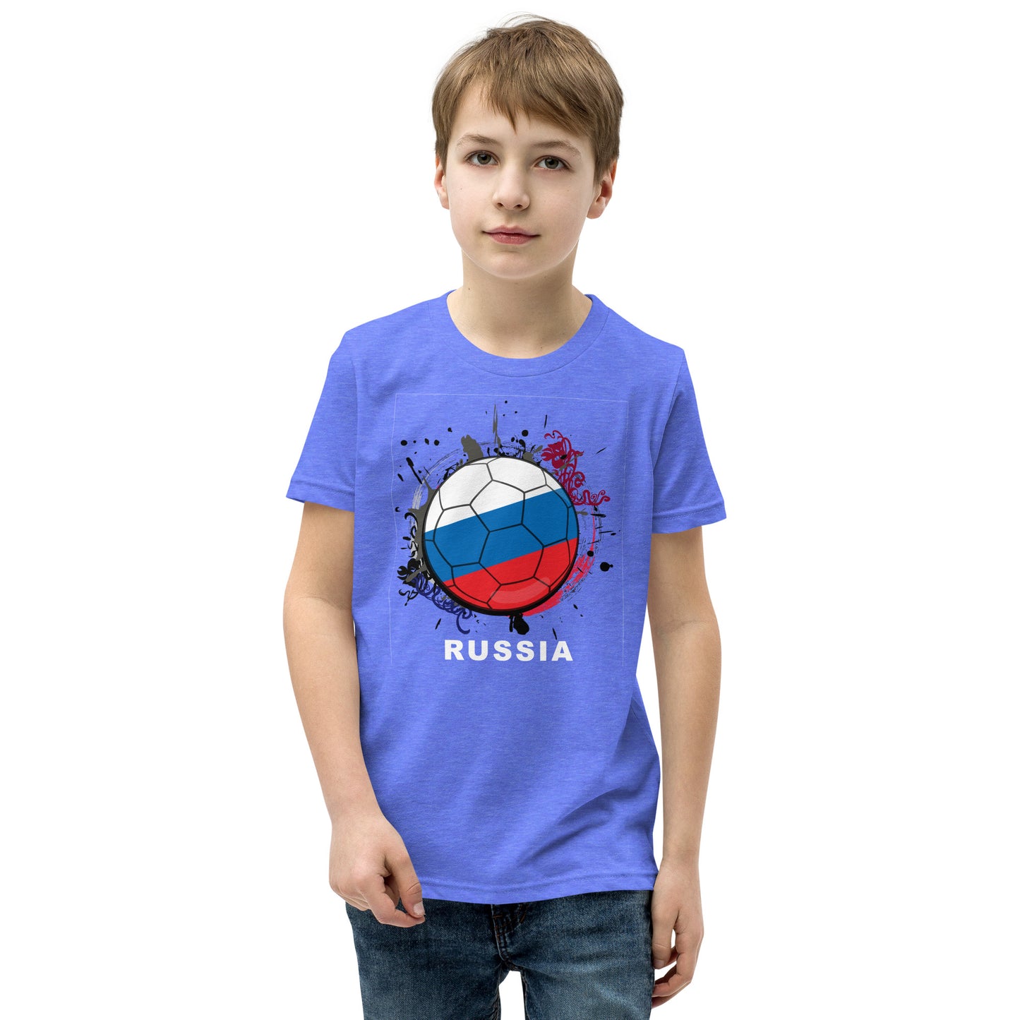 Russia Soccer Youth Short Sleeve T-Shirt - darks