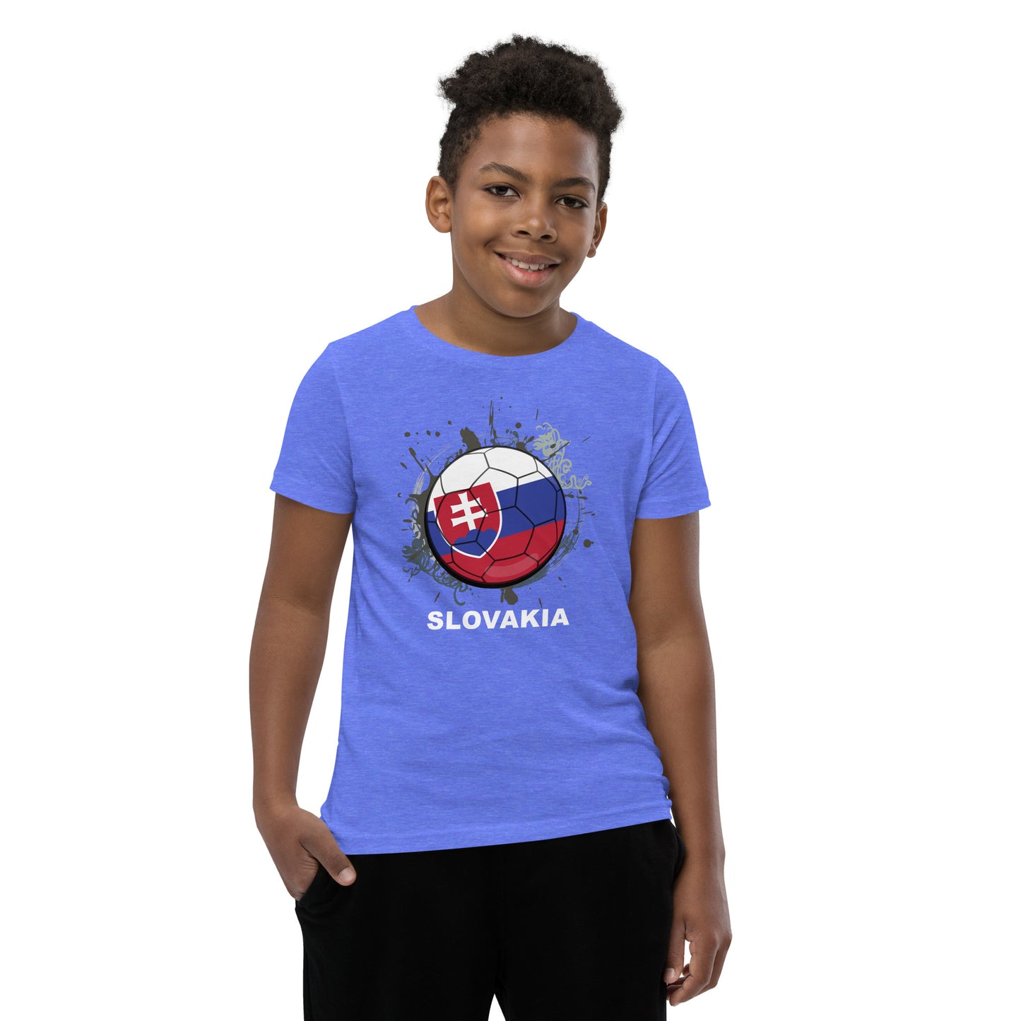 Slovakia Soccer Youth Short Sleeve T-Shirt - darks